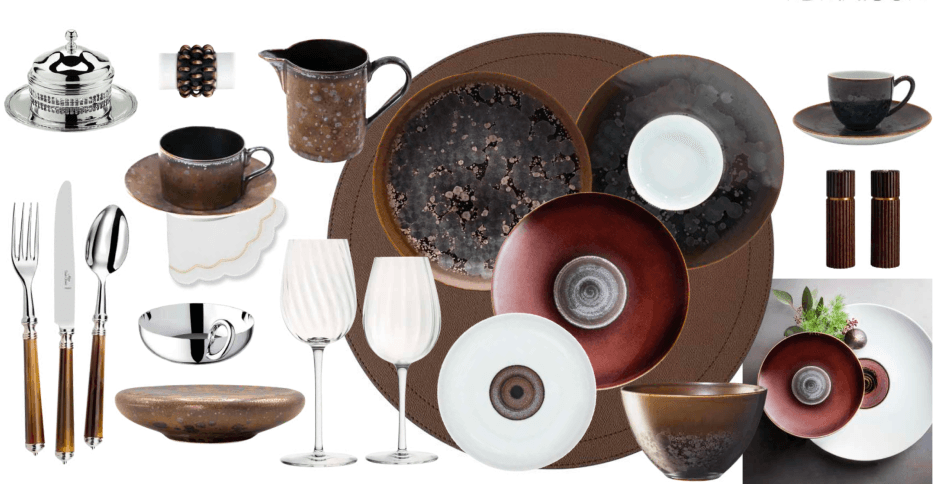 Jaune de Chrome Aguirre/Stardust and Tellure Dinnerware