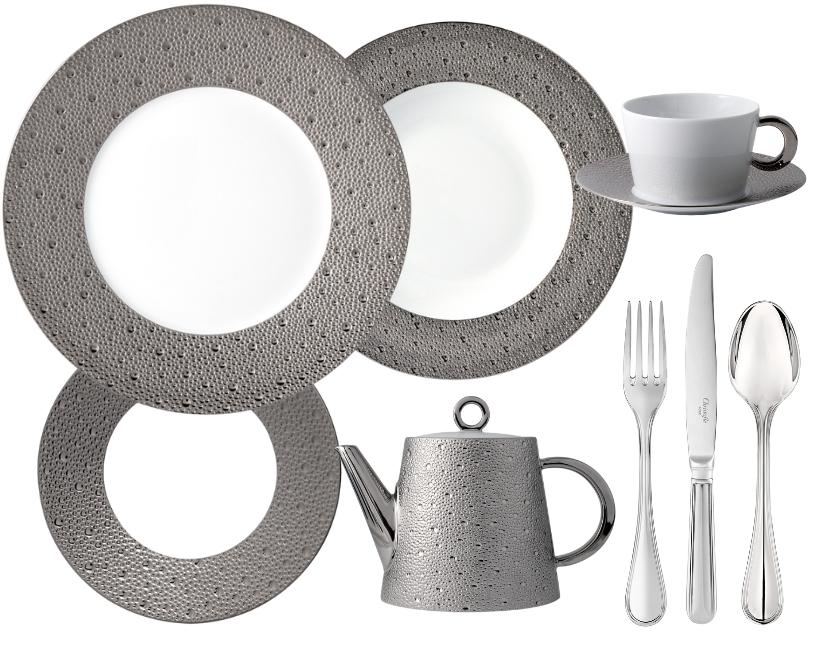 Bernardaud Ecume Platinum dinnerware collection