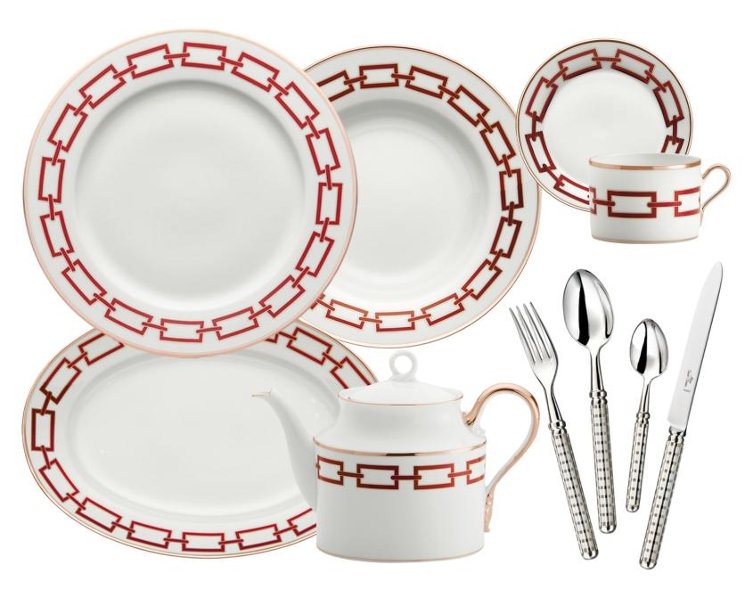 Ginori 1735 Catene Scarlatto dinnerware collection