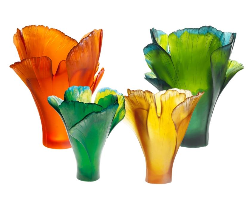 Ginkgo vases by Daum