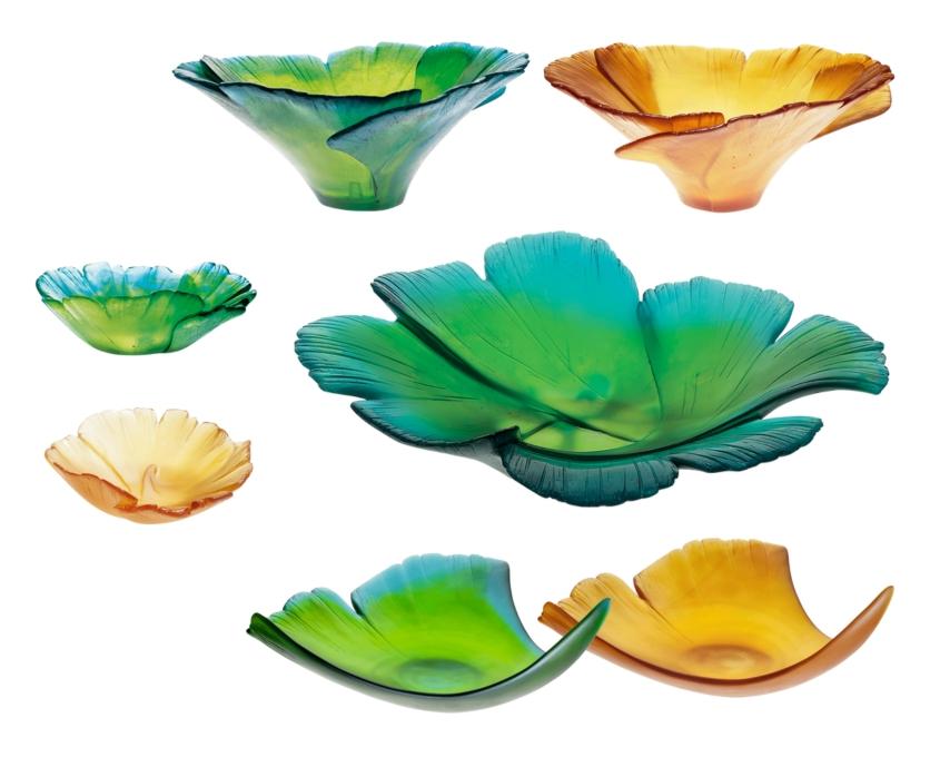 Ginkgo bowls by Daum