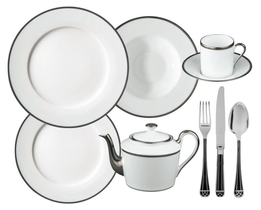 Fontainebleau platine china collection by Raynaud