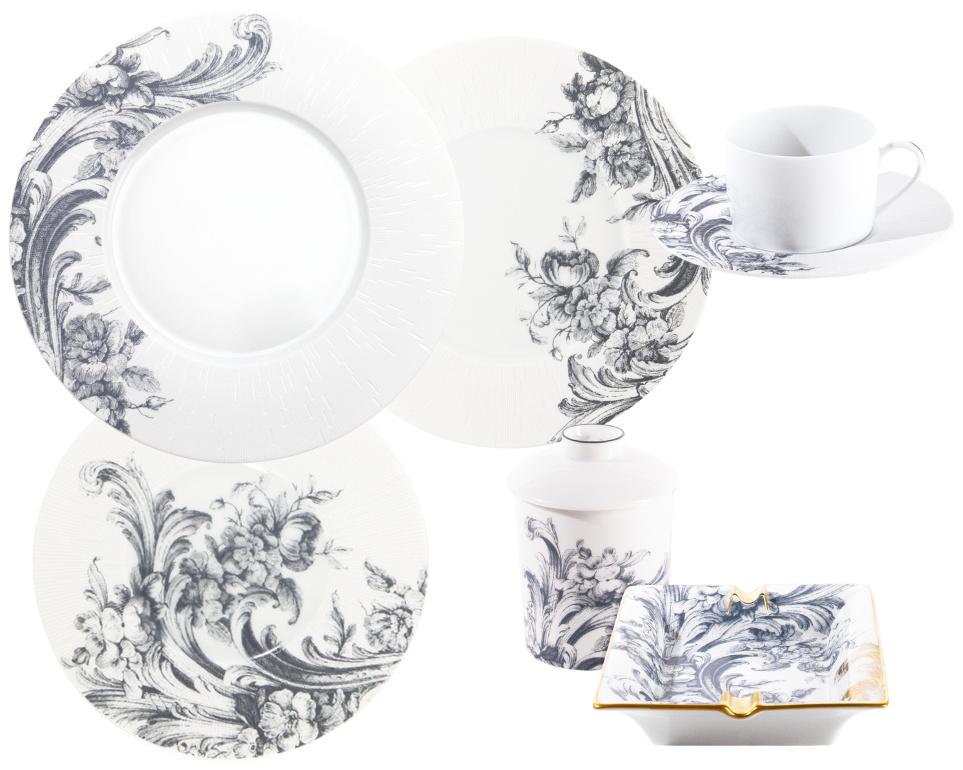 Haviland Stanislas blue grey dinnerware collection