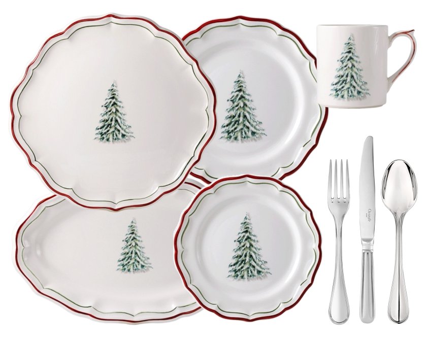 Gien Filet Noël dinnerware collection