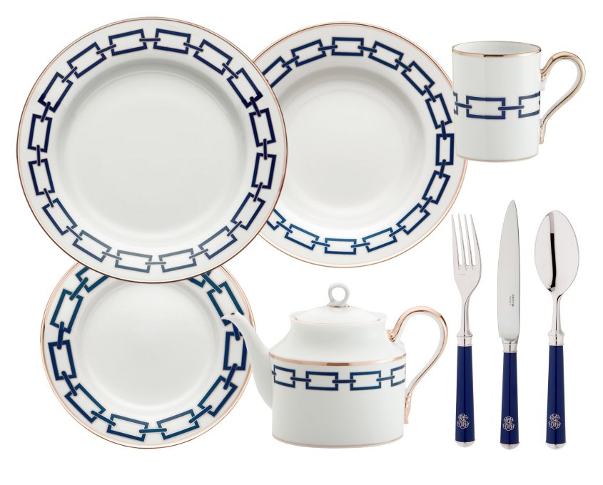 Ginori 1735 Catene Zaffiro dinnerware collection