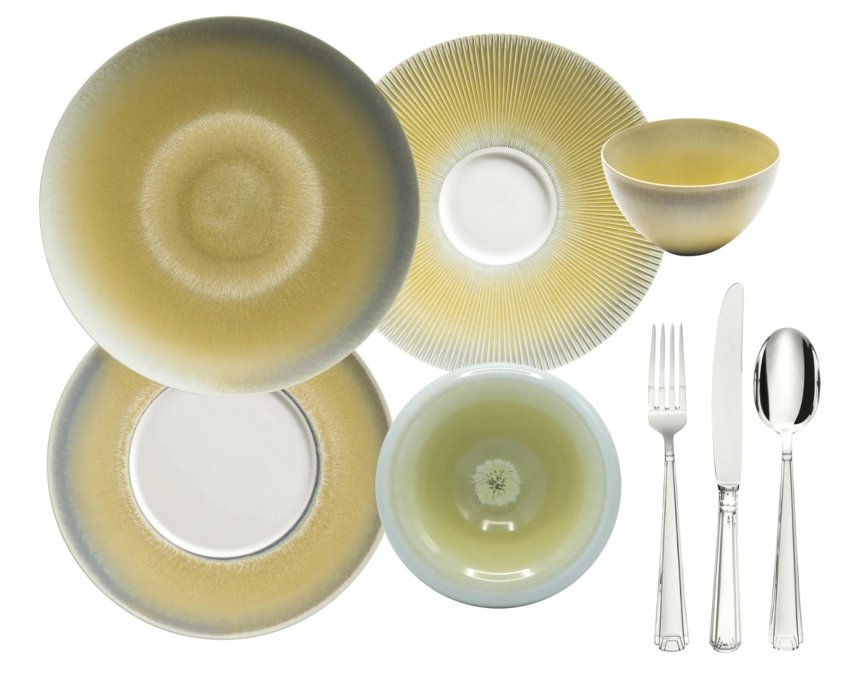 Jaune de Chrome Dune dinnerware collection