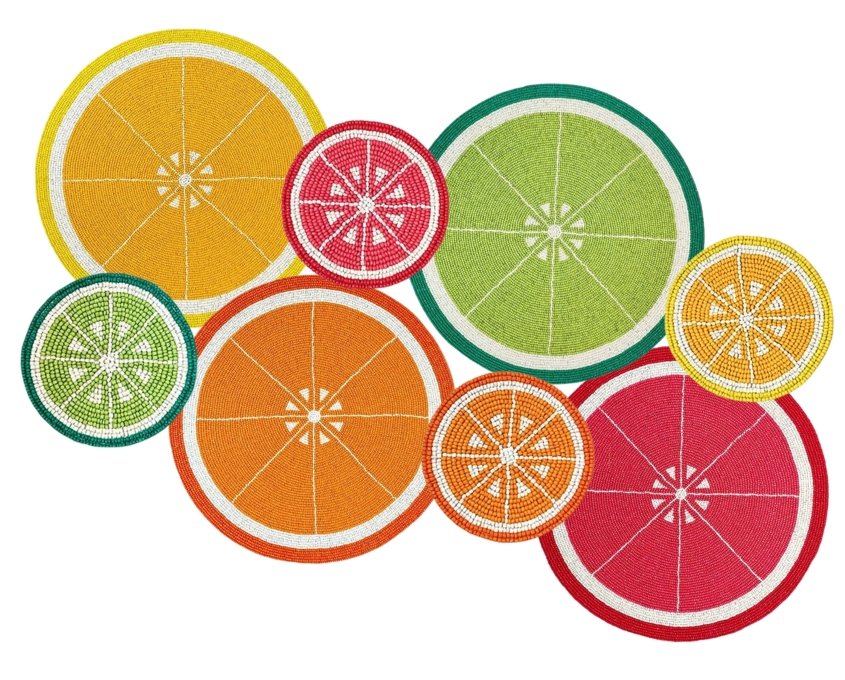 Citrus placemats and coasters collection by Von Gern Home