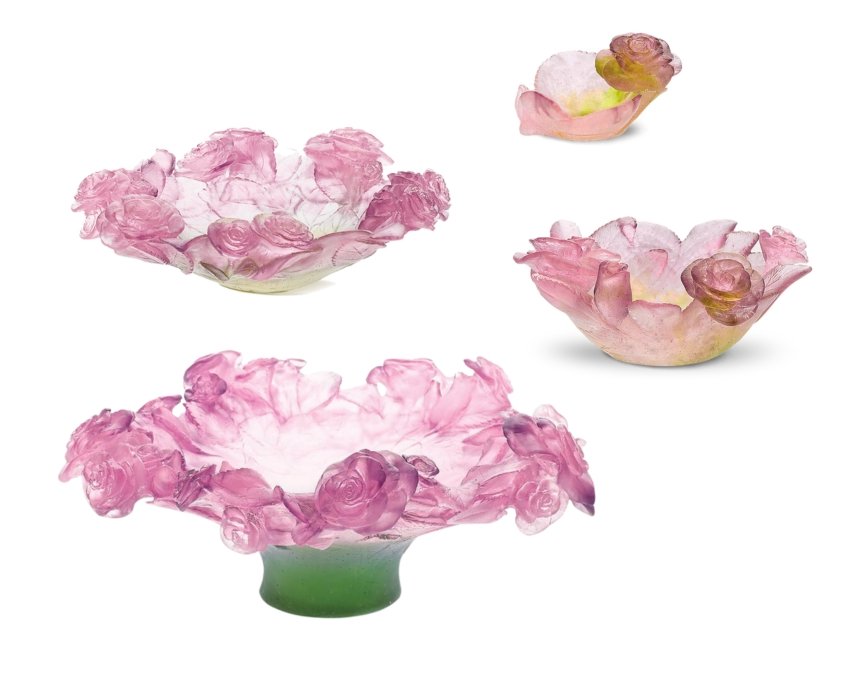 Roses bowls by Daum