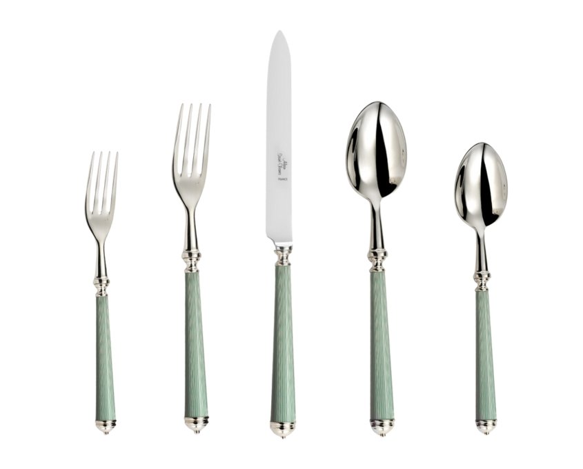 Wave almond inox flatware by Alain Saint-Joanis