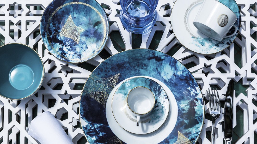 Haviland Océan bleu dinnerware collection