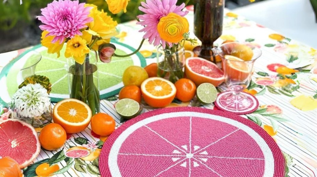 Citrus placemats and coasters collection by Von Gern Home