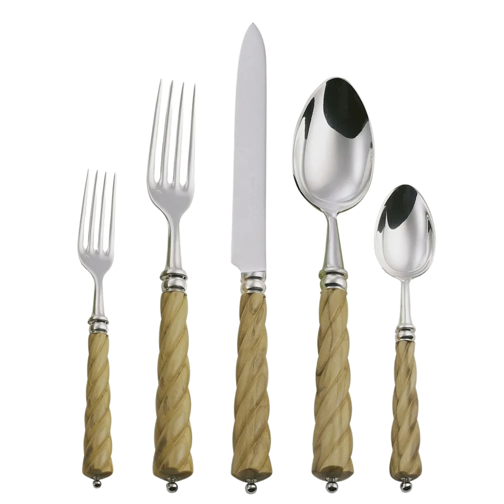 Mistral Olivewood, silver plated
