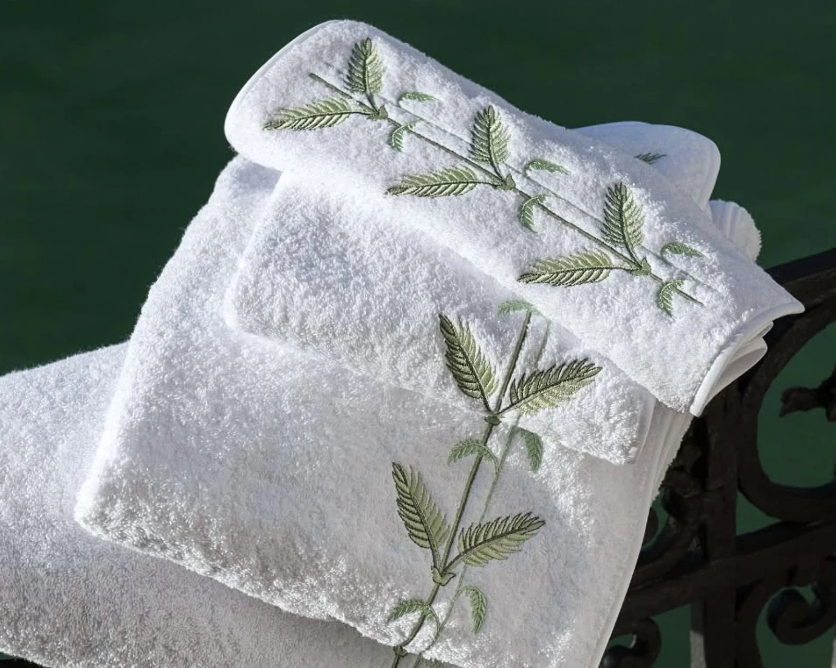 Plumes towels, Green