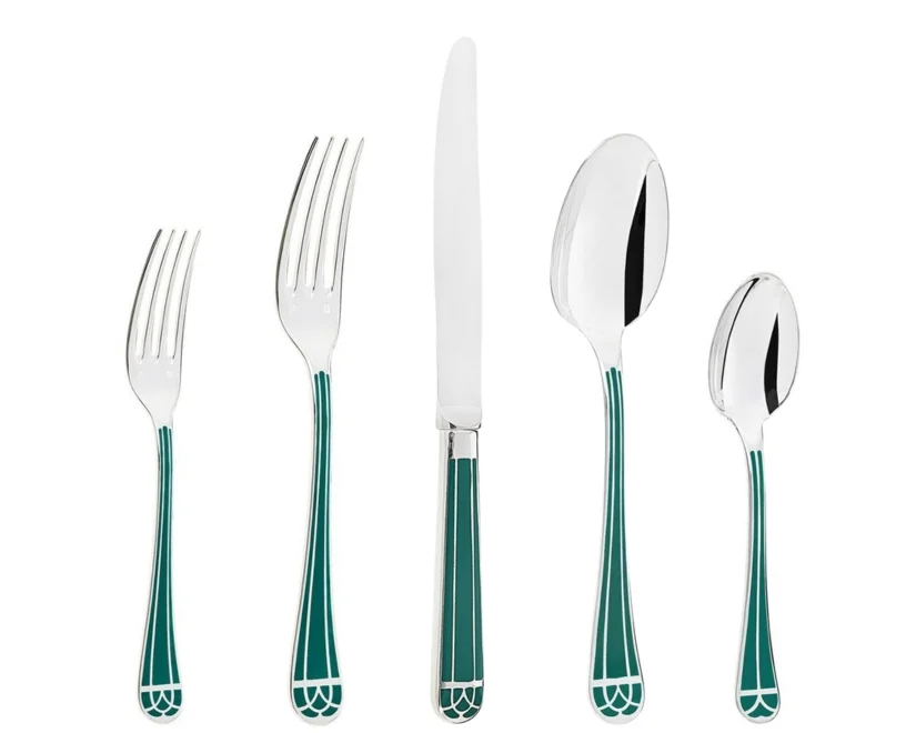 Talisman Green cutlery, silver plated