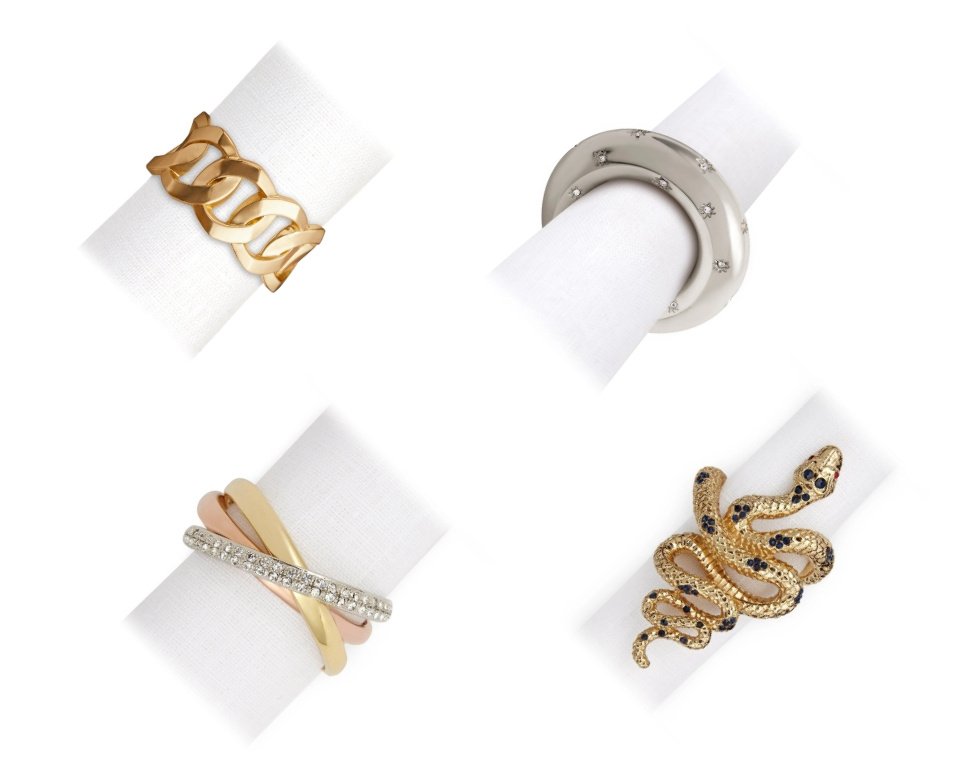 L'Objet napkin jewels rings