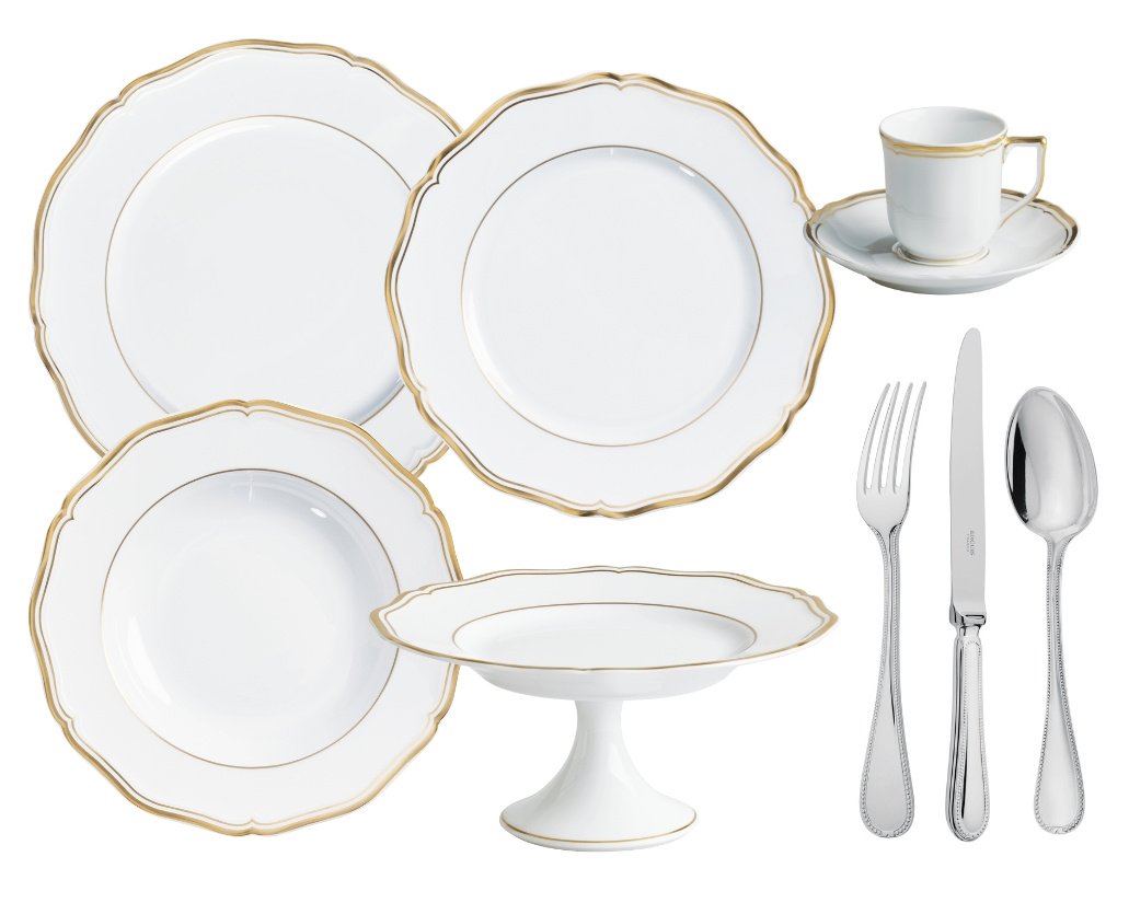 Mazurka White china collection by Raynaud