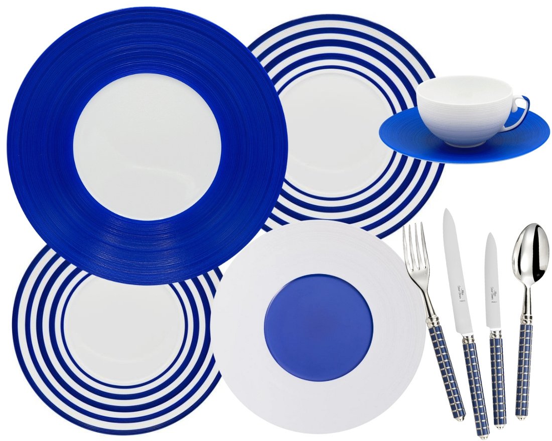 J.L Coquet Hémisphère Royal Blue dinnerware collection