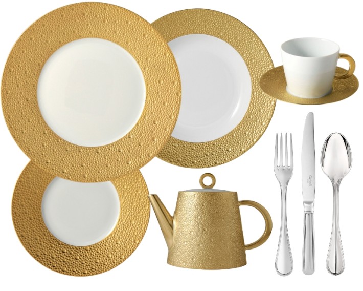 Bernardaud Ecume Gold dinnerware collection