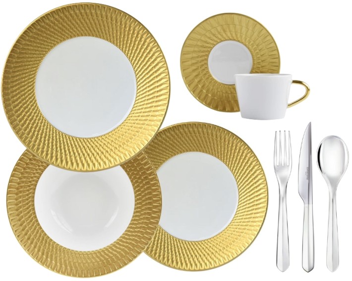 Bernardaud Twist Gold dinnerware collection