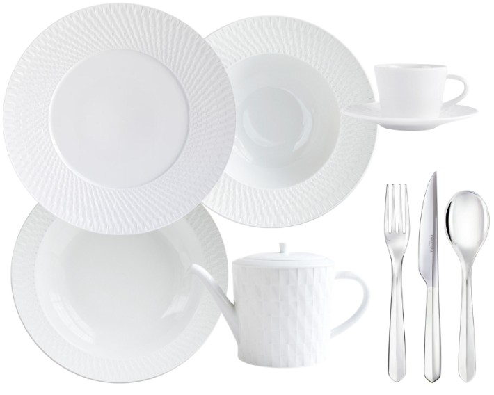 Bernardaud Twist White dinnerware collection