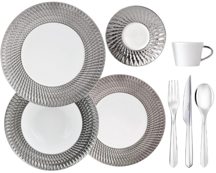 Bernardaud Twist Platinum dinnerware collection
