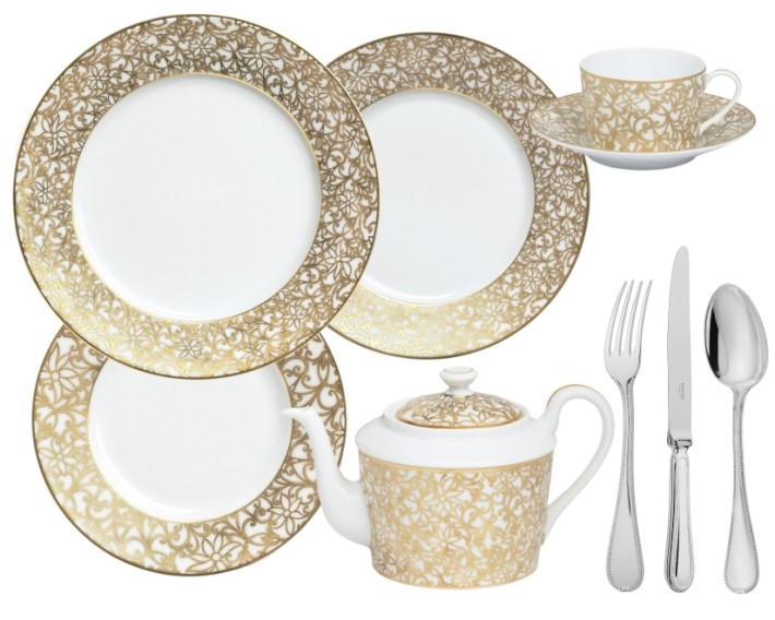 
Salamanque Gold dinnerware collection by Raynaud 
