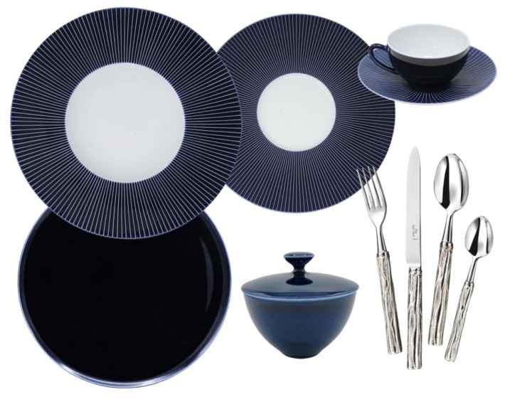 Jaune de Chrome Bolero Blue dinnerware collection