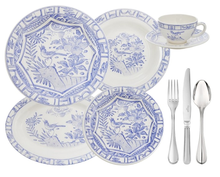 Gien Oiseau Bleu dinnerware collection