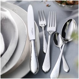 Robbe & Berking, Martelé cutlery, Silver plated, Martele 69-piece set