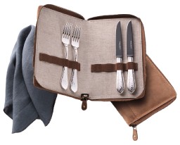 Robbe & Berking, Martelé cutlery, Silver plated, Barbecue set "frozen black" 4 pcs.