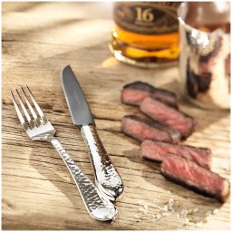 Robbe & Berking, Martelé cutlery, sterling silver, Steak knife frozen black