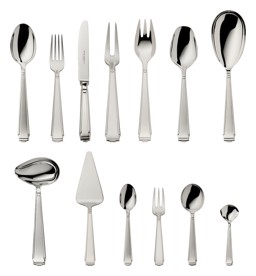 Robbe & Berking, Art Deco cutlery, sterling silver, 39-piece set