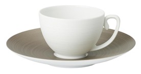 J.L Coquet, Hémisphère Grey Metallic, Cappucino saucer