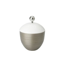 J.L Coquet, Hémisphère Grey Metallic, Sugar bowl with stainless steel knob