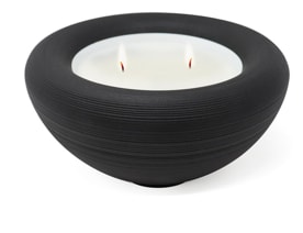 J.L Coquet, Hémisphère Black Bakelite, Bubble candle jar "orange tree" scent