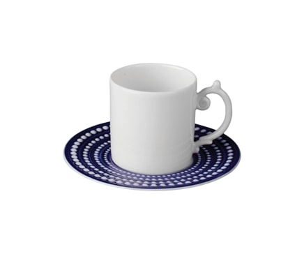 L'Objet, Perlée bleu, Espresso cup and saucer