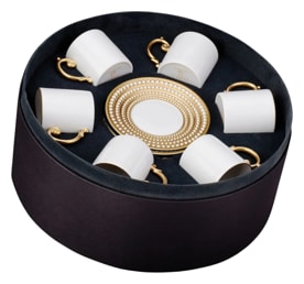 L'Objet, Perlée gold, Espresso cup and saucer set of 6