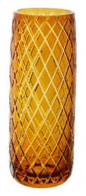 Cristallerie de Montbronn, Harlequin, Tube vase, amber
