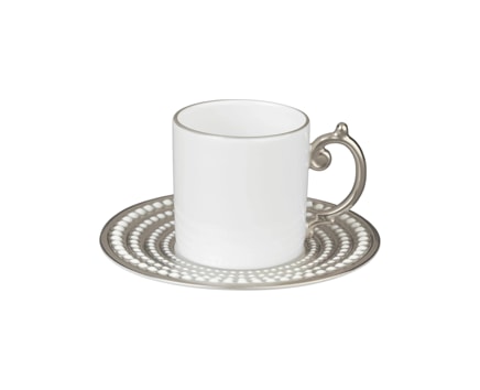 L'Objet, Perlée platinum, Espresso cup and saucer