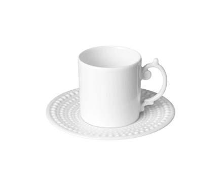 L'Objet, Perlée white, Espresso cup and saucer