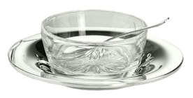 Schiavon, Essentia table accessories, silver plated, Round salt container with spoon