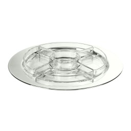 Schiavon, Essentia table accessories, silver plated, Round hors d'oeuvre server