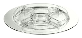 Schiavon, Essentia table accessories, silver plated, Round hors d'oeuvre server