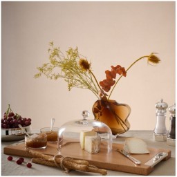 Schiavon, Essentia table accessories, silver plated, Wooden cheese set with board, dome and bowls