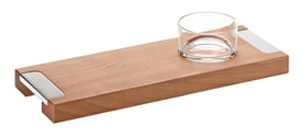Schiavon, Essentia table accessories, silver plated, Wooden appetizer board with bowl