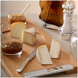 Schiavon, Essentia table accessories, silver plated, Wooden cheese set with board, dome and bowls