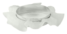 Schiavon, Essentia table accessories, silver plated, Round bread basket with napkin
