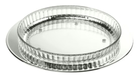 Schiavon, Essentia table accessories, silver plated, Round cake plate with pyrex