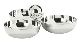 Schiavon, Essentia table accessories, silver plated, Three-section nut dish