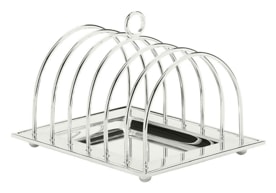 Schiavon, Essentia table accessories, silver plated, Toast rack with tray